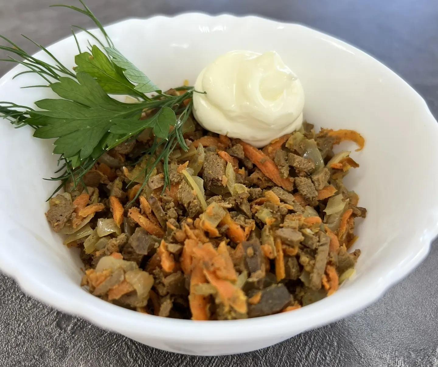 Салат из печени